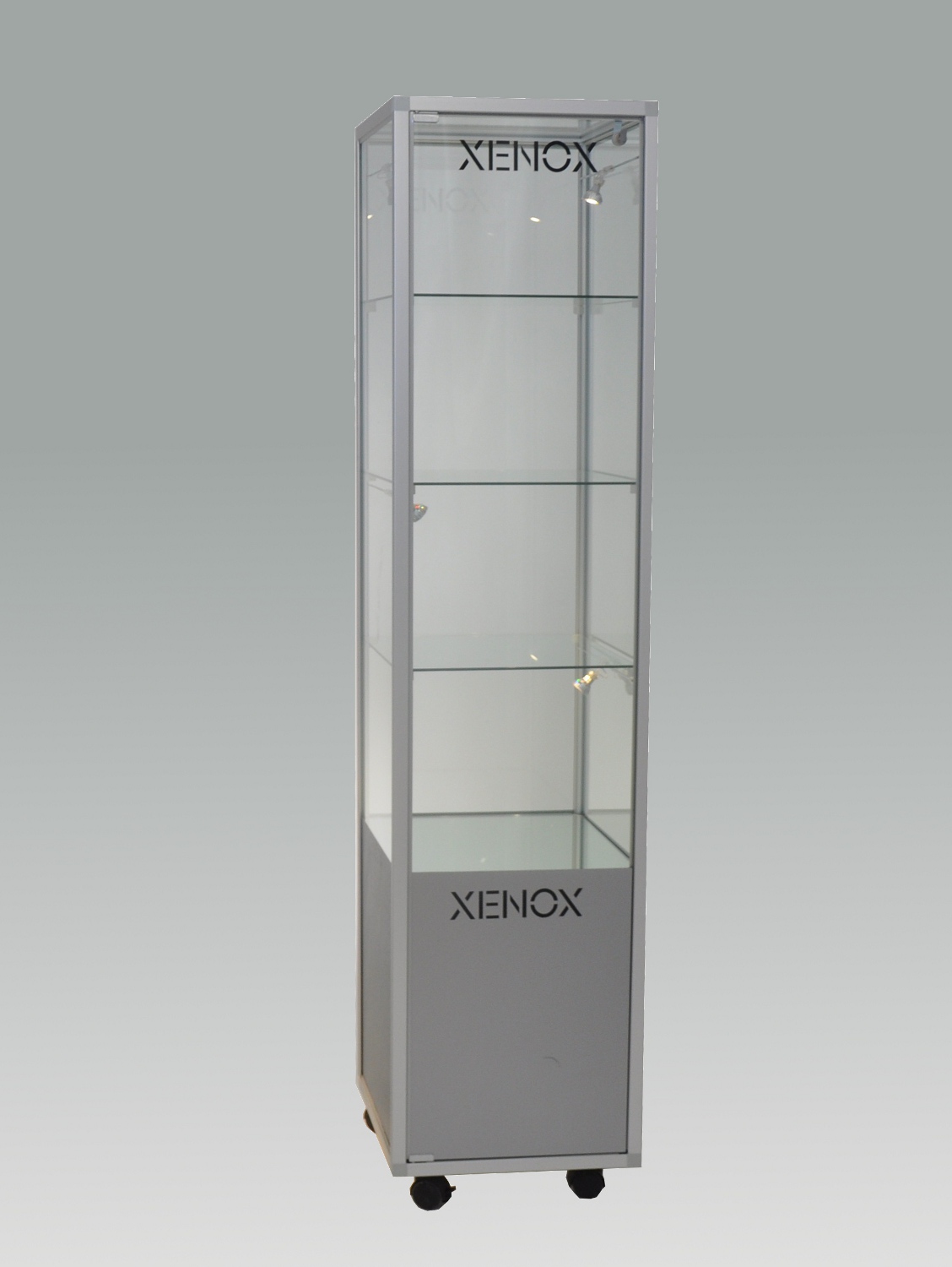 Vitrine mit Staufach C417MF - 41,5 x 41,5 x 183,5 cm