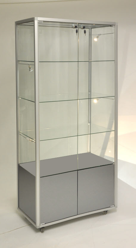 Vitrine mit Staufach C717MF - 78 x 41,5 x 183,5 cm