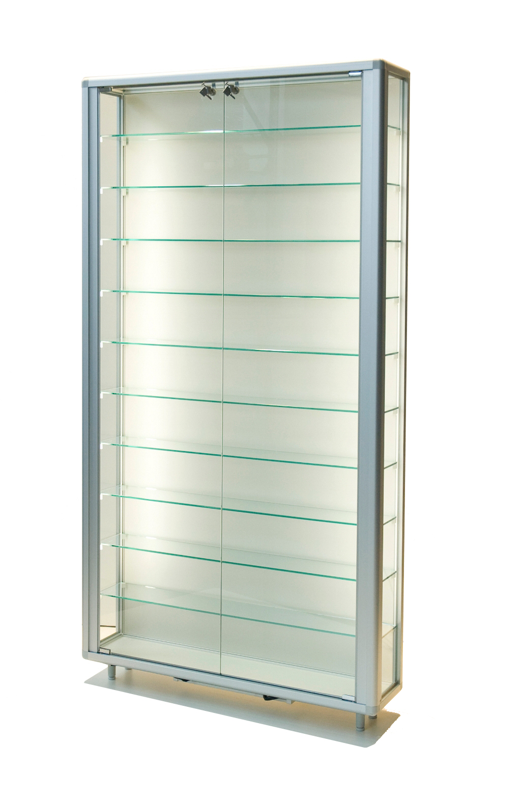 Flachvitrine Omega - 99 x 23 x 184,5 cm (BxTxH) - Artikel: OL9923