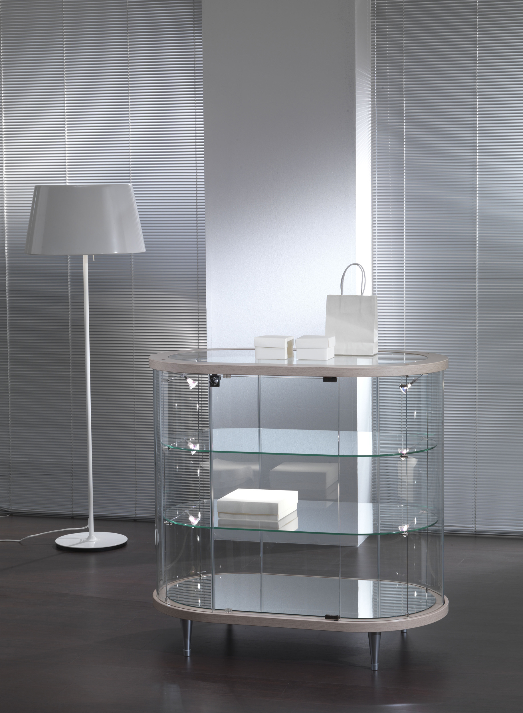 abgerundete Thekenvitrine Topline - 96 x 56 x 83 cm (BxTxH) - Artikel: TL96-56_H94