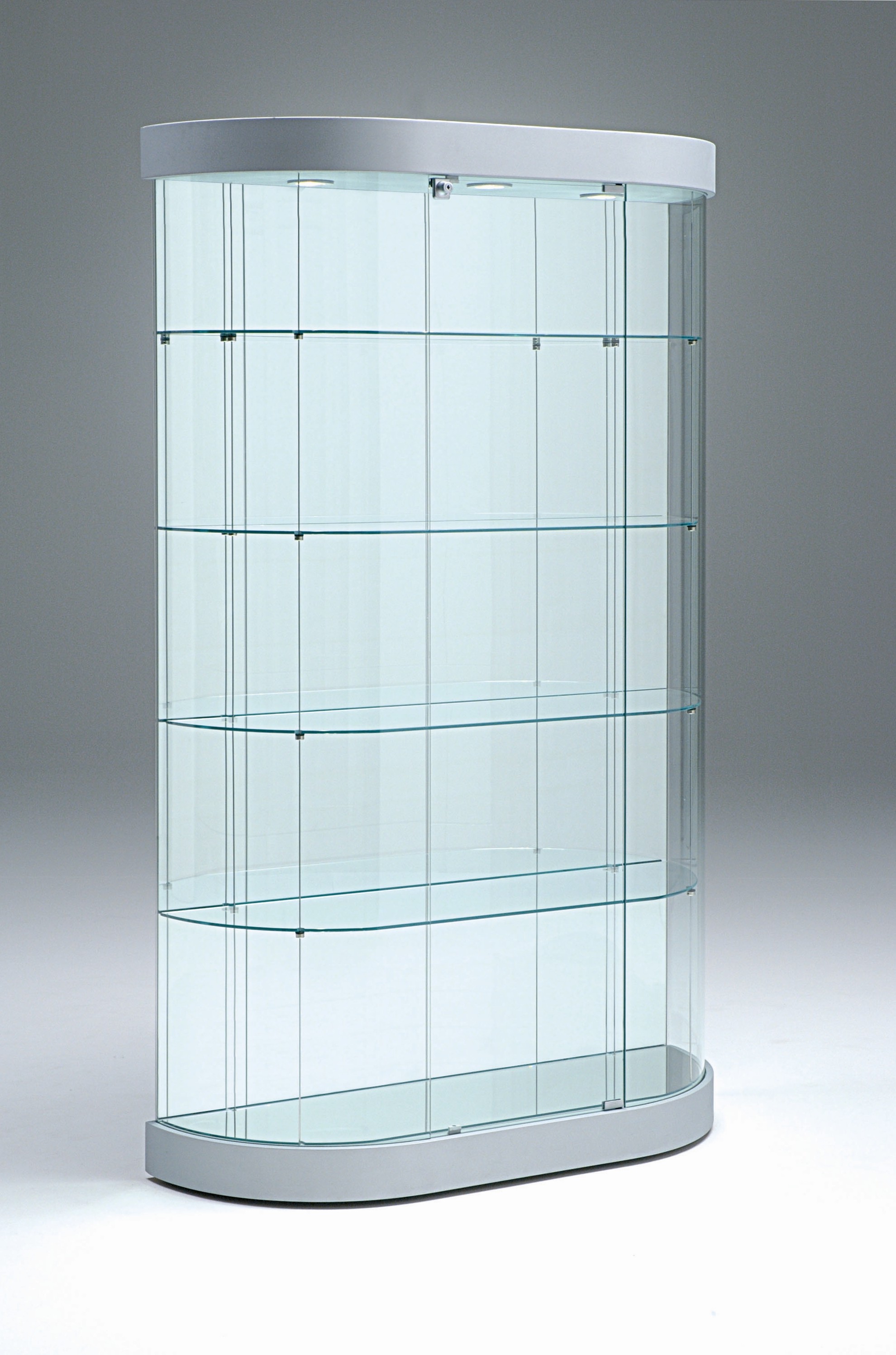 abgerundete Glasvitrine Topline - 112 x 38 x 190 cm (BxTxH) - Artikel: PV112-38