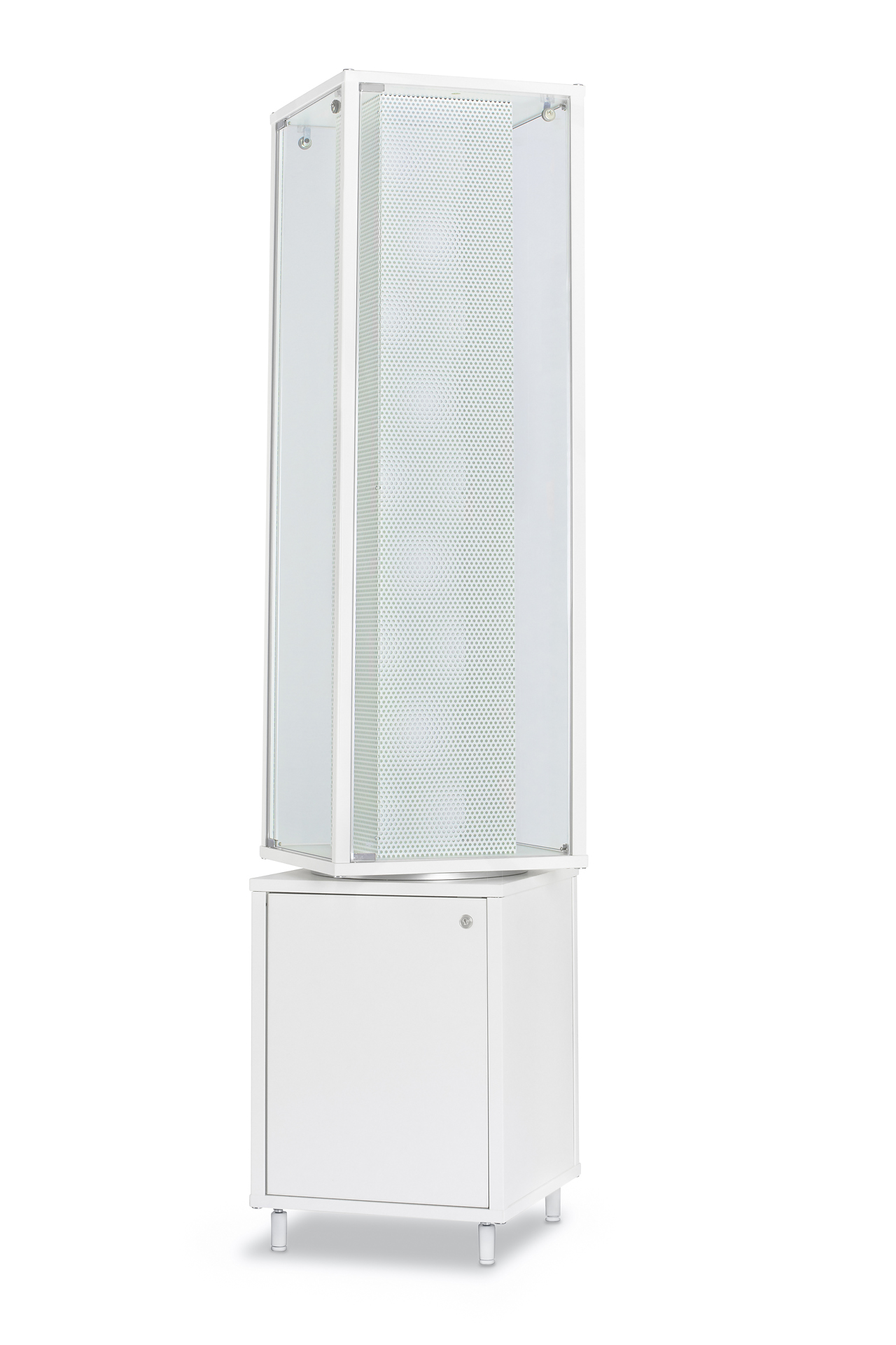 Vitrine mit Lamellenwand DRM41184LW - mit Lochblechsäule