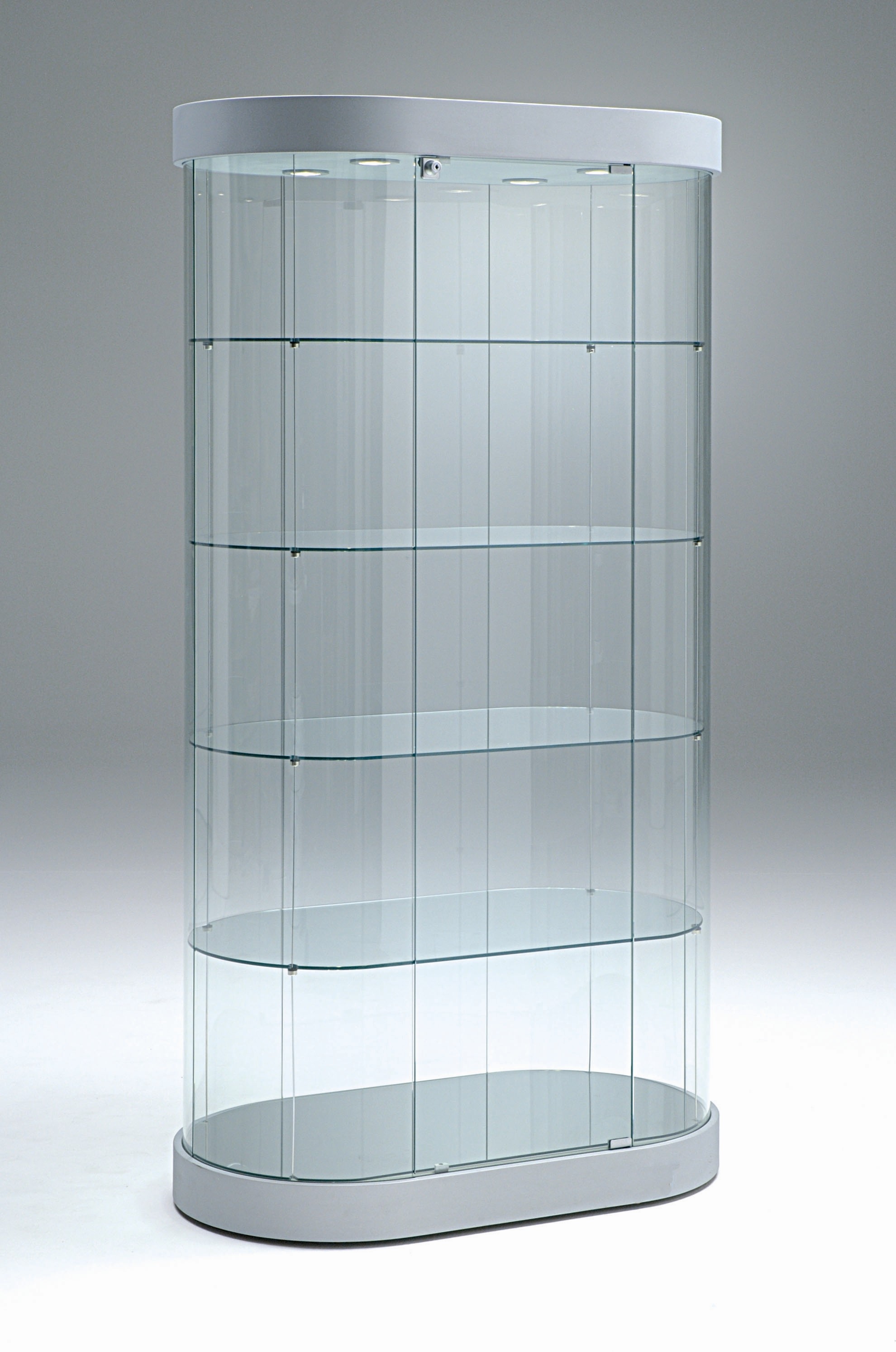abgerundete Glasvitrine Topline - 97 x 56 x 190 cm (BxTxH) - Artikel: PV96-56_H190