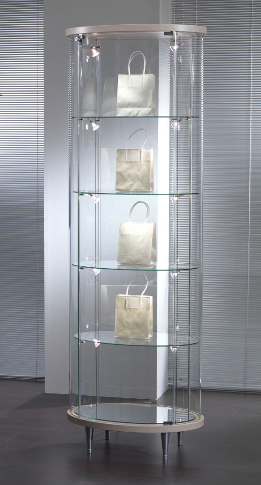 ovale Glasvitrine Topline - 64 x 44 x 190 cm (BxTxH) - Artikel: TL64-44