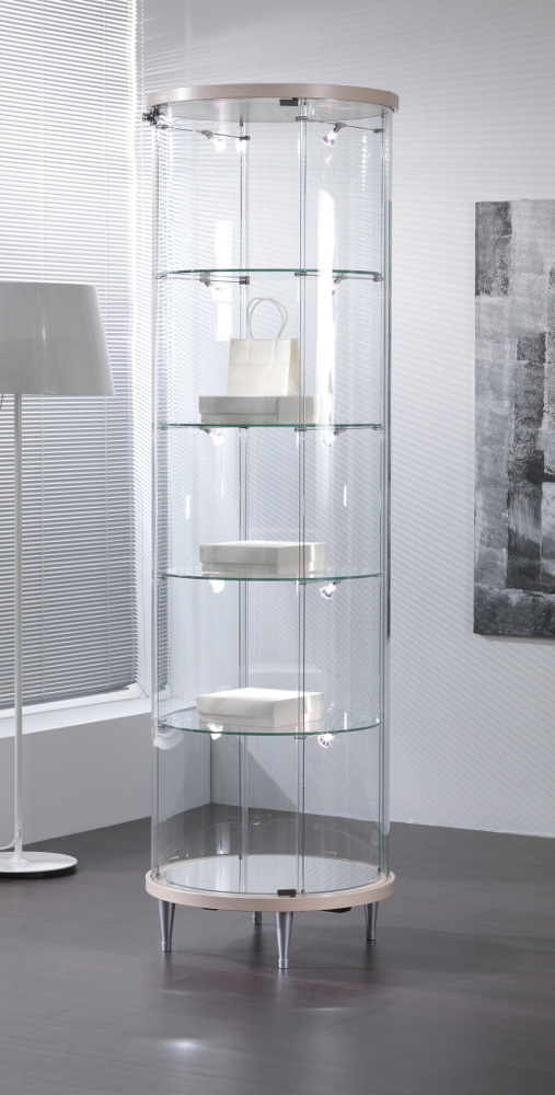 runde Glasvitrine Topline - Ø 56 x 190 cm (BxTxH) - Artikel: TL56-190