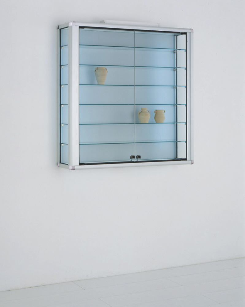 Hängevitrine mit LED-Streifenbeleuchtung