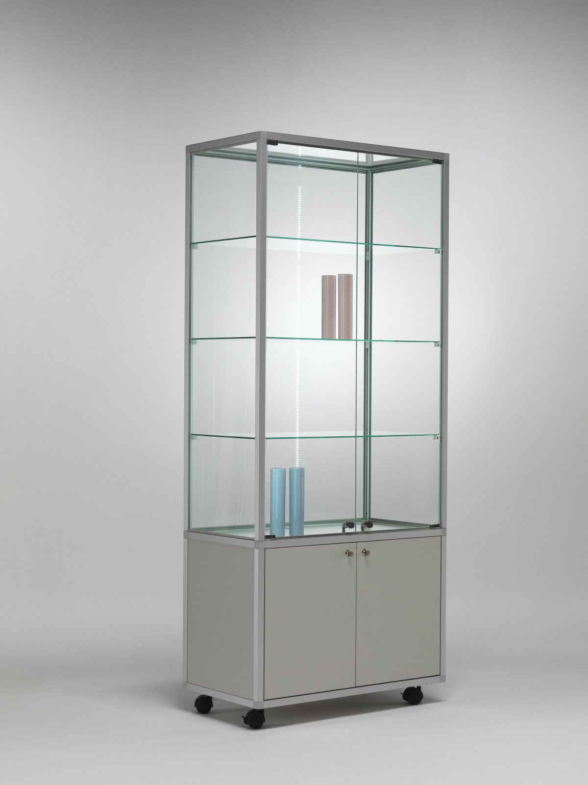 Vitrine mit Unterschrank C717M - 78 x 41,5 x 183 cm